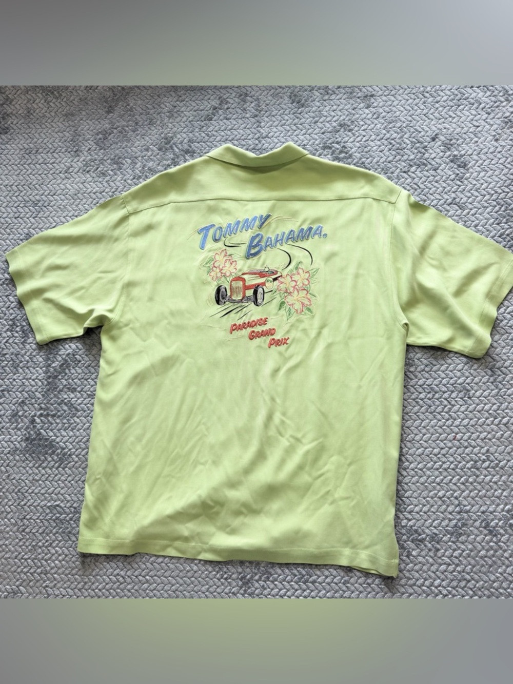 Tommy Bahama Paradise Grand Prix 100% Silk Camp Shirt Size XL